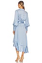 view 4 of 4 Silk Wrap Midi Dress in Sky