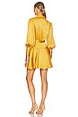 view 3 of 4 Silk Wrap Mini Dress in Marigold