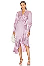 view 1 of 3 Silk Wrap Midi Dress in Musk