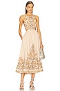 view 1 of 3 Devi Midi Dress in Sage & Gold