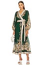 view 1 of 3 DEVI ミディ丈ドレス in Emerald & Paisley