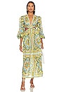 view 1 of 3 VESTIDO MIDI HALCYON in Blue Yellow Paisley