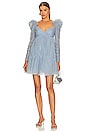view 1 of 3 ROBE MINI VOLANTÉE in Dusty Blue