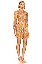 view 2 of 3 August Plunge Mini Dress in Mustard Floral
