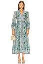 view 1 of 4 Ottie Plunge Midi Dress in Green Paisley