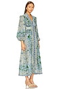 view 2 of 4 Ottie Plunge Midi Dress in Green Paisley