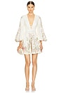 view 1 of 3 Wavelry Plunge Mini Dress in Cream Floral