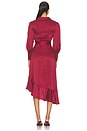 view 3 of 3 Petite Silk Wrap Midi Dress in Burgundy