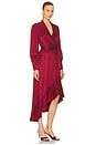 view 2 of 3 Silk Wrap Midi Dress in Burgundy