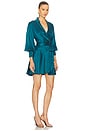 view 2 of 3 Silk Wrap Mini Dress in Teal