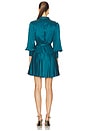 view 3 of 3 Silk Wrap Mini Dress in Teal