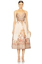 view 1 of 3 Illustration Draped Midi Dress in Cream Paisley