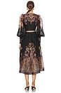 view 3 of 3 Illustration Structured Dress in Black Paisley