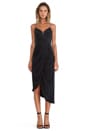 view 1 of 4 Silk Plunge Drape Dress in Black