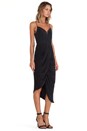 view 2 of 4 Silk Plunge Drape Dress in Black
