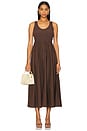 view 1 of 3 Poplin Racer Dress in Chocolate
