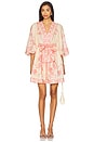 view 1 of 3 Lucky Plunge Mini Dress in Cream & Floral Pink