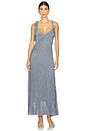 view 1 of 4 Cascadian Halter Midi Dress in Metallic Blue
