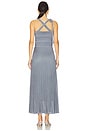 view 3 of 4 Cascadian Halter Midi Dress in Metallic Blue