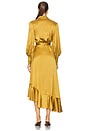 view 4 of 4 Silk Wrap Midi Dress in Olive
