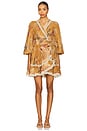 view 1 of 3 Ascension Frill Mini Dress in Mustard Palm Floral