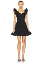 view 1 of 3 MINIVESTIDO PLISSADO COM BABADOS in Black