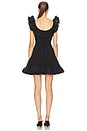 view 3 of 3 MINIVESTIDO PLISSADO COM BABADOS in Black