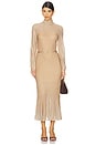 view 1 of 3 Metallic Midi Dress in Metallic Rose Gold