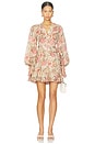 view 1 of 3 Daylight Mini Wrap Frill Dress in Stamp Floral Sage