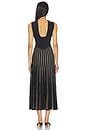 view 3 of 3 Rebellion Striped Halter Dress in Metallic Black & Gold