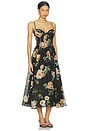view 2 of 3 Luna Corset Midi Dress in Black Rose