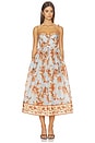 view 1 of 3 VESTIDO MIDI ESTILO CORSÉ ASTER in Blue Jacobean