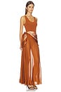 view 2 of 3 MAXIVESTIDO ASTER SCARF in Tan Print