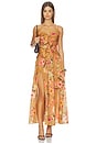 view 1 of 3 VESTIDO MIDI MAHON in Tan Hibiscus