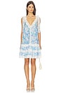 view 1 of 4 Solstice Lantern Mini Dress in Blue Multi Floral