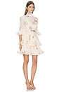 view 2 of 4 ROBE MINI MANCHES PLISSÉES in Cream Bird Print