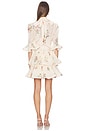 view 4 of 4 ROBE MINI MANCHES PLISSÉES in Cream Bird Print