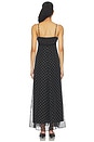 view 3 of 4 VESTIDO MIDI PLISADO CON VOLANTES in Black Dot
