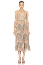 view 1 of 4 Sunray Pleated Picnic Dress in Chevron Chocolate