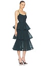view 2 of 3 Pleated Tiered Midi Dress in Bottle Green