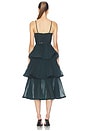 view 3 of 3 Pleated Tiered Midi Dress in Bottle Green