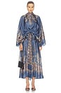 view 1 of 3 Valiant Batwing Gown in Navy Paisley