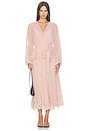 view 1 of 4 VESTIDO MIDI DE ENCAJE PLISADO in Baby Pink