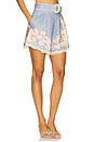 view 2 of 6 Cascadian Tuck Short in Teal Blue Botanical Floral