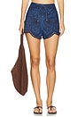 view 1 of 6 Coco Embroidered Denim Short in Railway Blue