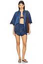 view 5 of 6 Coco Embroidered Denim Short in Railway Blue