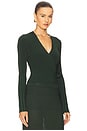 view 2 of 5 Wrap Cardigan in Dark Green