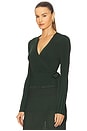 view 3 of 5 Wrap Cardigan in Dark Green