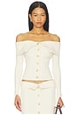 view 1 of 4 Off Shoulder Cardigan in Parchment