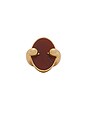 view 1 of 3 Plume Signet Ring in Gold & Dark Red